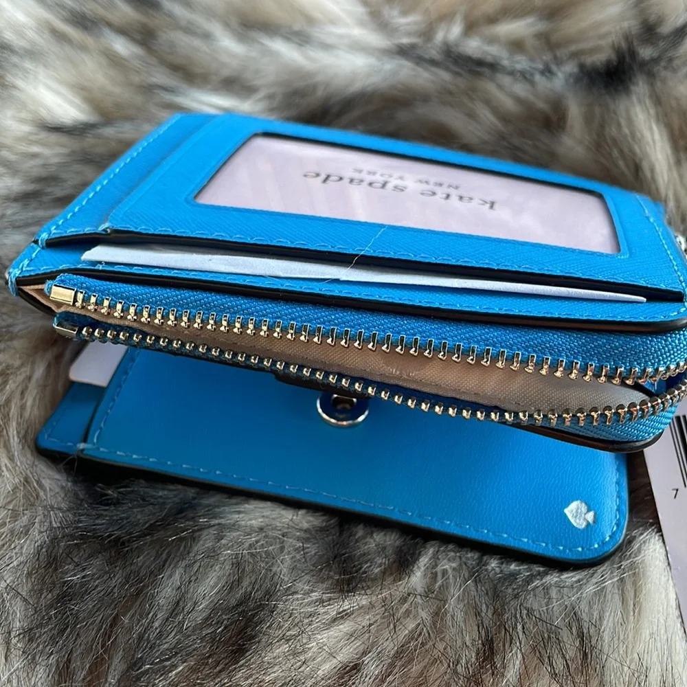 Kate Spade ♠️ New York Small Zip Bifold Wallet Oceanside - Picture 5 of 8